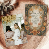 Foto Antiek Bloemen Art Nouveau Vrijgezellenfeest Bedankkaart