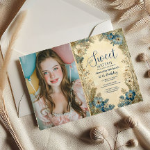 Foto Antieke Botanische Art Nouveau Sweet Sixteen
