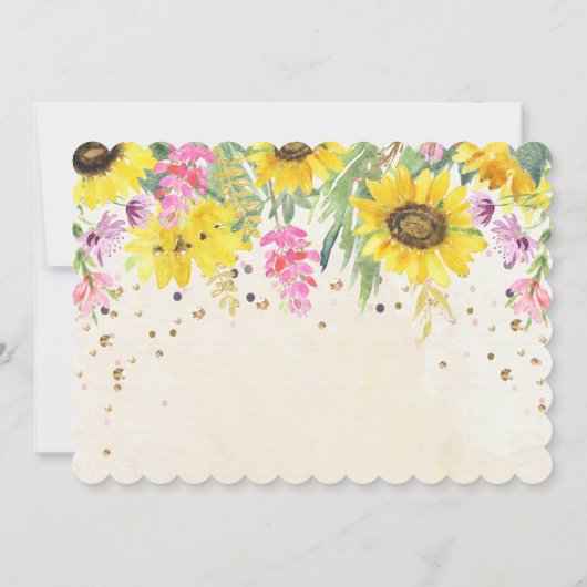 FOTO/ANY AGE - Zonnebloem Verjaardag uitnodiging (Achterkant)