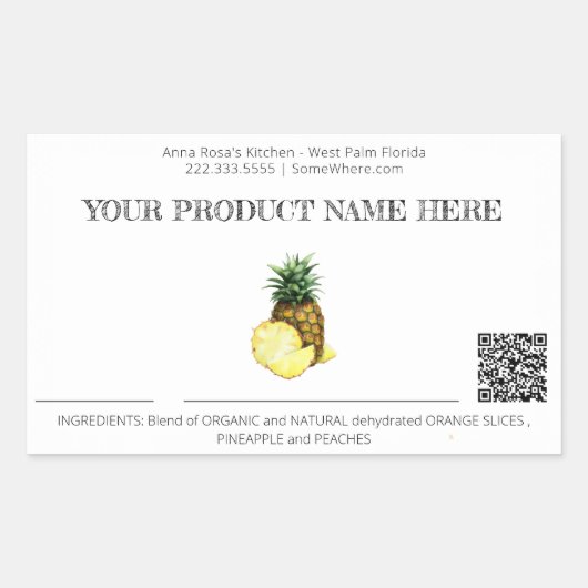 *~* Foto AP30 DEHYDRATED Fruit QR Rectangular Sti Rechthoekige Sticker (Voorkant)