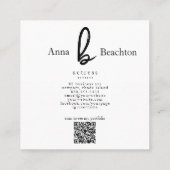 *~* Foto AP31 Professional QR Simple Minimal Vierkante Visitekaartje (Achterkant)