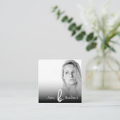 *~* Foto AP31 Professional QR Simple Minimal Vierkante Visitekaartje (Staand voorkant)