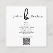 *~* Foto AP31 Professional Simple Minimal QR Vierkante Visitekaartje (Achterkant)