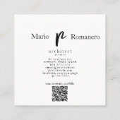 *~* Foto AP31 QR Professional Simple Minimal Vierkante Visitekaartje (Achterkant)