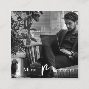 *~* Foto AP31 QR Professional Simple Minimal Vierkante Visitekaartje