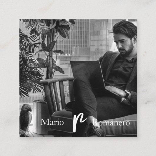 *~* Foto AP31 QR Professional Simple Minimal Vierkante Visitekaartje (Voorkant)