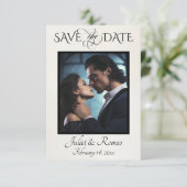 Foto & Aquarel Bergen - Ivory Save The Date (Staand voorkant)