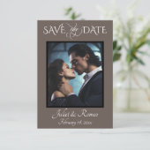 Foto & Aquarel Bergen - Mokka Save The Date (Staand voorkant)