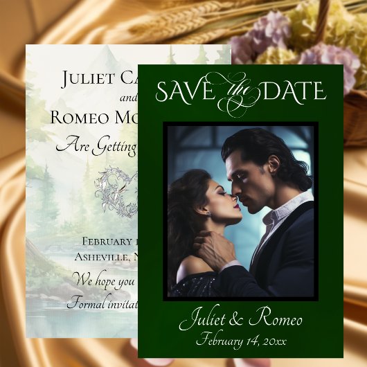 Foto & Aquarel Bergen - Smaragd Save The Date