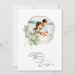 *~* FOTO AR6 RSVP + QR Gold Geomtric Weddenschap Kaart
