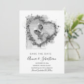 *~* FOTO AR6 WEDDING Heart BEWAREN DATUM QR Kaart (Staand voorkant)