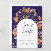Foto Arch Boho Herfst Rustieke Wildflower Wedding Save The Date (Voorkant)
