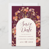Foto Arch Boho Herfst Rustieke Wildflower Wedding Save The Date (Voorkant)