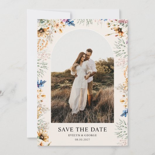 Foto Arch Botanische Bloemen Save the Date (Voorkant)