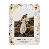 Foto Arch Botanische Bloemen Save the Date Magneet (Verticaal)
