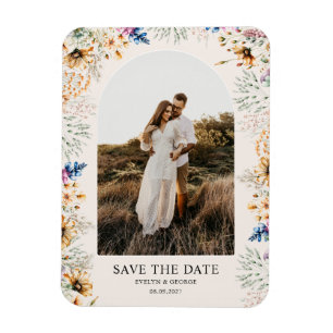 Foto Arch Botanische Bloemen Save the Date Magneet