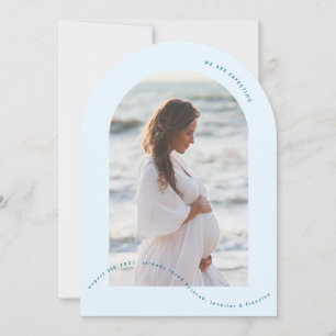 Foto Arch Boy Baby Blue Zwangerschapsaankondiging Kaart