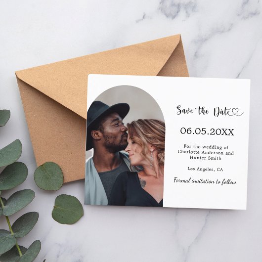 Foto arch moderne bruiloft Save the Date Flyer
