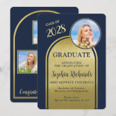 Foto Arch Navy Gold Afstuderen aankondiging (Voorkant / Achterkant)