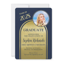 Foto Arch Navy Gold Afstuderen aankondiging