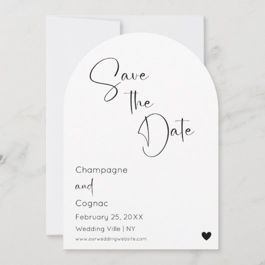 Foto Archief Bewaar De Datum Modern Script Trouwen Kaart (Achterkant)