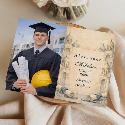 Foto Architectuur Tekengereedschap Afstuderen Aankondiging