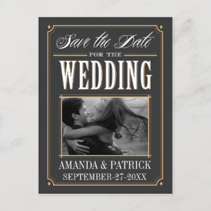 Foto Art Deco Bruiloft Save The Date Kaarten