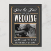 Foto  Art Deco Bruiloft Save The Date Kaarten (Voorkant)