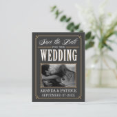 Foto  Art Deco Bruiloft Save The Date Kaarten (Staand voorkant)