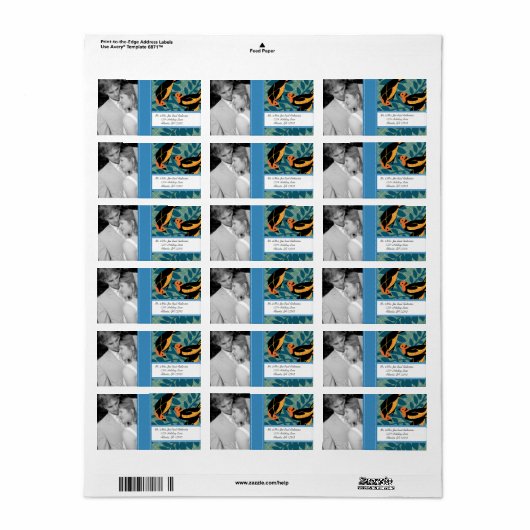 Foto Art Deco Destination Bird Pattern Etiket (Full Sheet)