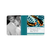 Foto Art Deco Destination Bird Pattern Etiket (Voorkant)