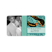 Foto  Art Deco Destination Bird Pattern Etiket (Voorkant)