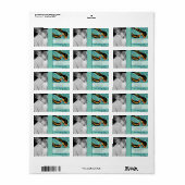 Foto  Art Deco Destination Bird Pattern Etiket (Full Sheet)