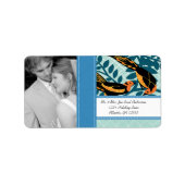 Foto  Art Deco Destination Bird Pattern Etiket (Voorkant)