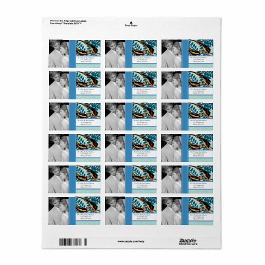 Foto  Art Deco Destination Bird Pattern Etiket (Full Sheet)