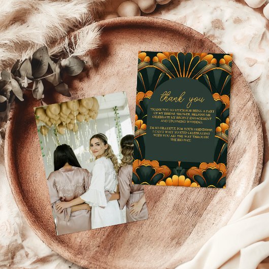 Foto Art Deco Roaring 20s Vrijgezellenfeest Bedankkaart