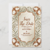 Foto Art Nouveau Elegante Botanische bruiloft Save The Date (Voorkant)