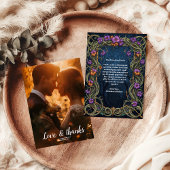 Foto Art Nouveau Gothic Halloween bruiloft Bedankkaart