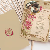 Foto Art Nouveau Trouwdiner Menu Kaart