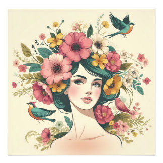 Foto Art Print Vogels lied in de zomer Afdruk