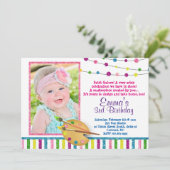 Foto Art Verjaardag, Sparkle, Glitter Uitnodiging (Staand voorkant)