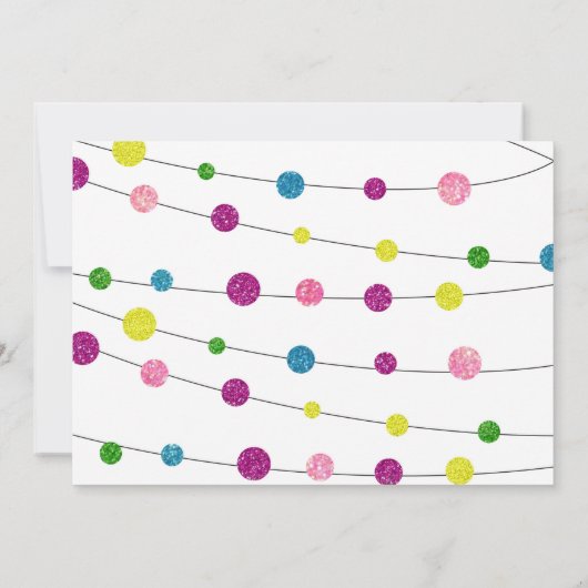 Foto Art Verjaardag, Sparkle, Glitter Uitnodiging (Achterkant)