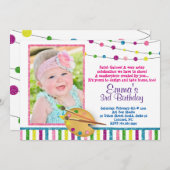 Foto Art Verjaardag, Sparkle, Glitter Uitnodiging (Voorkant / Achterkant)