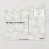 Foto Artichokes Briefkaart (Achterkant)