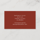 Foto: Artiest White Script Type maken Visitekaartje (Achterkant)