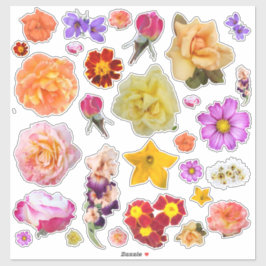 Foto Assortiment Kleurrijke Bloemen Aangepaste Sti Sticker