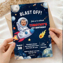 Foto astronaut buitenruimte raket verjaardag