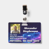 Foto Auto Bestuurder Lyft Uber Rijdt Deelrit ID Badge (Voorzijde met clip)