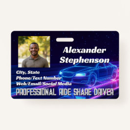 Foto Auto Rijden Lyft Uber Driver Rideshare ID Badge
