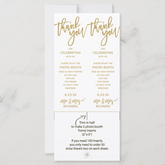 Foto-automaat frame-inserts | Brush Script (Goud) (Voorkant)